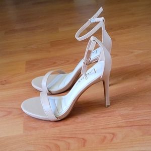 Lulu's "Loveliness Light Nude Ankle Strap Heels"